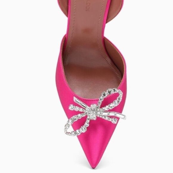 Pink Satin Rosie Amina Muaddi Pump - Picture 2 of 2